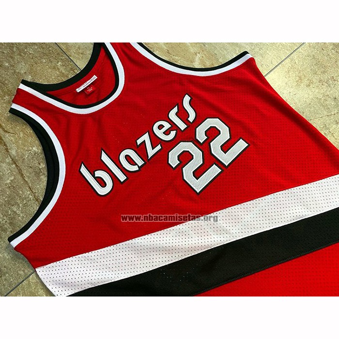 Camiseta Portland Trail Blazers Clyde Drexler NO 22 Hardwood Classics Throwback 1983-84 Rojo